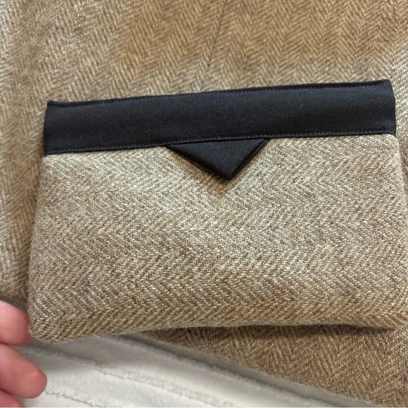Tan Tweed Herringbone Bag/purse Envelope Fold With Matching Wallet NWOT‎ - Picture 9 of 16